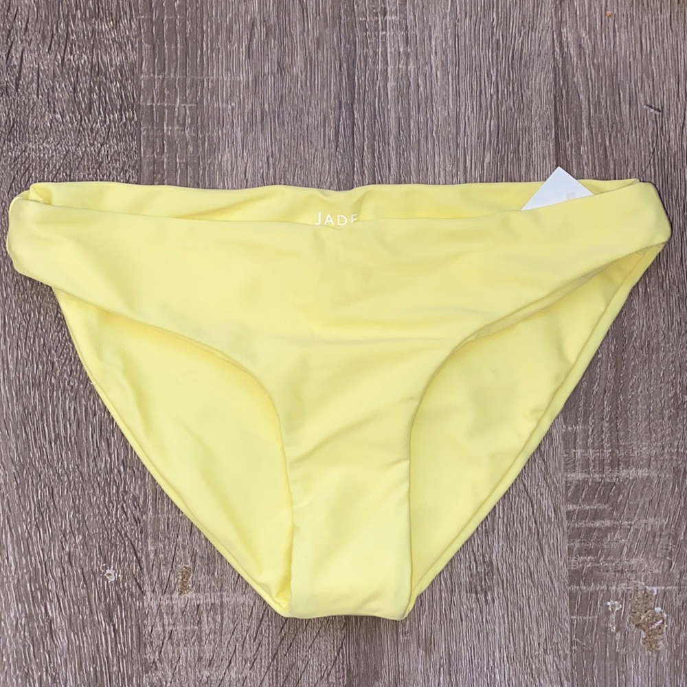 JADE swim Womens Yellow Solid Cheeky Swim Bottom Separates Swimsuit NWT